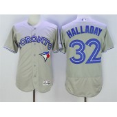 MLB Toronto Blue Jays 32 Roy Halladay Grey Flexbase Authentic Collection Men Jersey
