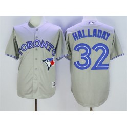 MLB Toronto Blue Jays 32 Roy Halladay Grey New Cool Base 40th Anniversary Men Jersey