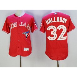 MLB Toronto Blue Jays 32 Roy Halladay Red 2016 Flexbase Majestic Baseball Men Jersey