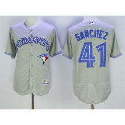 MLB Toronto Blue Jays 41 Aaron Sanchez Grey Flexbase Authentic Collection Men Jersey