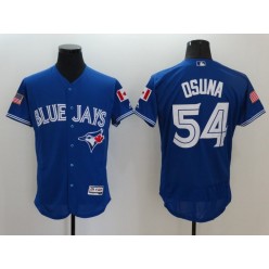 MLB Toronto Blue Jays 54 Roberto Osuna Royal Blue Fashion Stars & Stripes 2016 Flexbase Majestic Men Jersey
