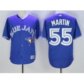 MLB Toronto Blue Jays 55 Russell Martin Blue New Cool Base 40th Anniversary Baseball Men Jersey