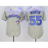 MLB Toronto Blue Jays 55 Russell Martin Grey Flexbase Authentic Collection Men Jersey
