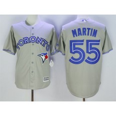 MLB Toronto Blue Jays 55 Russell Martin Grey New Cool Base 40th Anniversary Men Jersey