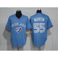 MLB Toronto Blue Jays 55 Russell Martin Light Blue Pullover Majestic Cool Base Cooperstown Collection Men Jersey