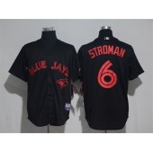MLB Toronto Blue Jays 6 Marcus Stroman Black Strip Stitched Men Jersey