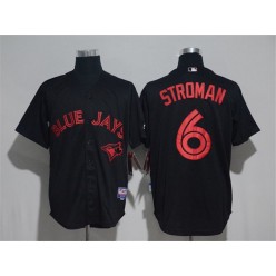 MLB Toronto Blue Jays 6 Marcus Stroman Black Strip Stitched Men Jersey