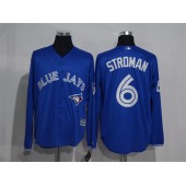MLB Toronto Blue Jays 6 Marcus Stroman Blue New Cool Base Long Sleeve Stitched Men Jersey