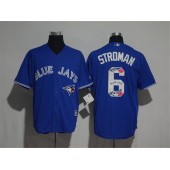 MLB Toronto Blue Jays 6 Marcus Stroman Blue Team Logo Print Cool Base Stitched Baseball Men Jersey
