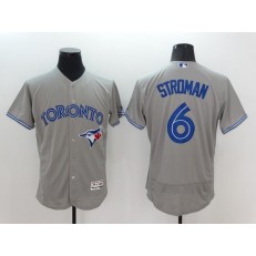 MLB Toronto Blue Jays 6 Marcus Stroman Grey Flexbase Authentic Collection Stitched Baseball Men Jersey