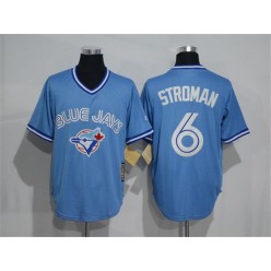 MLB Toronto Blue Jays 6 Marcus Stroman Light Blue Pullover Majestic Cool Base Cooperstown Collection Men Jersey