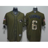 MLB Toronto Blue Jays 6 Marcus Stroman Olive Green Salute To Service Men Jersey