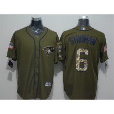 MLB Toronto Blue Jays 6 Marcus Stroman Olive Green Salute To Service Men Jersey
