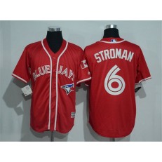 MLB Toronto Blue Jays 6 Marcus Stroman Red Stitched 2016 Canada Day Majestic Cool Base Men Jersey