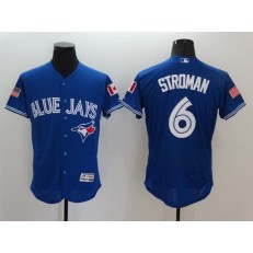 MLB Toronto Blue Jays 6 Marcus Stroman Royal Blue Fashion Stars & Stripes 2016 Flexbase Majestic Men Jersey