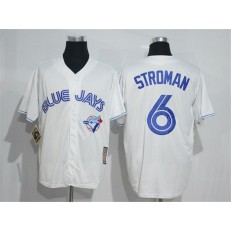 MLB Toronto Blue Jays 6 Marcus Stroman White Majestic Cool Base Cooperstown Collection Player Men Jersey