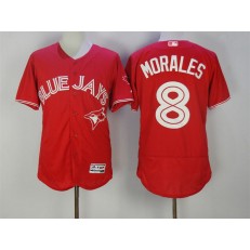 MLB Toronto Blue Jays 8 Kendrys Morales Red 2016 Flexbase Majestic Baseball Men Jersey