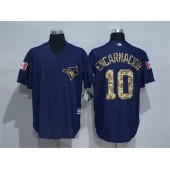 MLB Toronto Blue Jays 10 Edwin Encarnacion Blue Salute to Service Cool Base Baseball Men Jersey