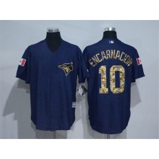 MLB Toronto Blue Jays 10 Edwin Encarnacion Blue Salute to Service Cool Base Baseball Men Jersey