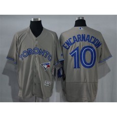 MLB Toronto Blue Jays 10 Edwin Encarnacion Gray Road 2016 Flexbase Majestic Baseball Men Jersey