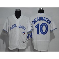 MLB Toronto Blue Jays 10 Edwin Encarnacion White Home 2016 Flexbase Majestic Baseball Men Jersey