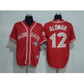 MLB Toronto Blue Jays 12 Roberto Alomar Red Stitched 2016 Canada Day Majestic Cool Base Men Jersey