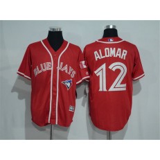 MLB Toronto Blue Jays 12 Roberto Alomar Red Stitched 2016 Canada Day Majestic Cool Base Men Jersey
