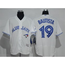MLB Toronto Blue Jays 19 Jose Bautista White Home 2016 Flexbase Majestic Baseball Men Jersey
