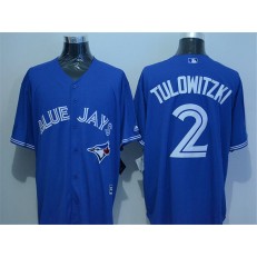 MLB Toronto Blue Jays 2 Troy Tulowitzki Blue New Cool Base Jersey