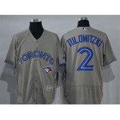 MLB Toronto Blue Jays 2 Troy Tulowitzki Gray Road 2016 Flexbase Majestic Baseball Men Jersey