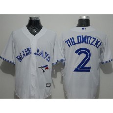 MLB Toronto Blue Jays 2 Troy Tulowitzki Home White New Cool Base Men Jersey