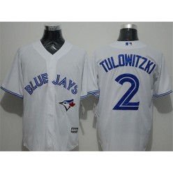 MLB Toronto Blue Jays 2 Troy Tulowitzki Home White New Cool Base Men Jersey