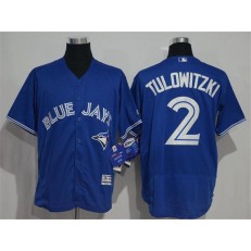 MLB Toronto Blue Jays 2 Troy Tulowitzki Royal Blue 2016 Flexbase Majestic Baseball Men Jersey