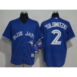 MLB Toronto Blue Jays 2 Troy Tulowitzki Royal Blue 2016 Flexbase Majestic Baseball Men Jersey
