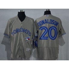 MLB Toronto Blue Jays 20 Josh Donaldson Gray Road 2016 Flexbase Majestic Baseball Men Jersey