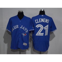 MLB Toronto Blue Jays 21 Roger Clemens Royal Blue 2016 Flexbase Majestic Baseball Men Jersey