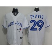 MLB Toronto Blue Jays 29 Devon Travis Home White New Cool Base Men Jersey