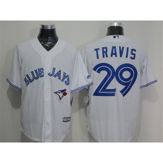 MLB Toronto Blue Jays 29 Devon Travis Home White New Cool Base Men Jersey
