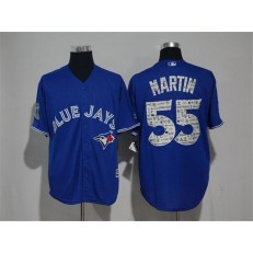 MLB Toronto Blue Jays 55 Russell Martin Blue 2017 Spring Training Cool Base Men Jersey