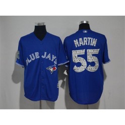MLB Toronto Blue Jays 55 Russell Martin Blue 2017 Spring Training Cool Base Men Jersey