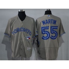 MLB Toronto Blue Jays 55 Russell Martin Gray Road 2016 Flexbase Majestic Baseball Men Jersey