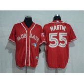 MLB Toronto Blue Jays 55 Russell Martin Red Stitched 2016 Canada Day Majestic Cool Base Men Jersey