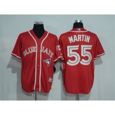 MLB Toronto Blue Jays 55 Russell Martin Red Stitched 2016 Canada Day Majestic Cool Base Men Jersey