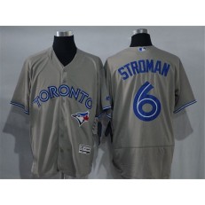 MLB Toronto Blue Jays 6 Marcus Stroman Gray Road 2016 Flexbase Majestic Baseball Men Jersey