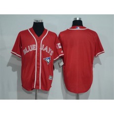 MLB Toronto Blue Jays Blank Red Stitched 2016 Canada Day Majestic Cool Base Men Jersey