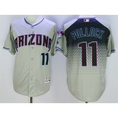 MLB Arizona Diamondbacks 11 A. J. Pollock Retired Gray Capri 2016 Flexbase Majestic Baseball Men Jersey