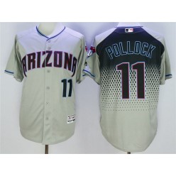 MLB Arizona Diamondbacks 11 A. J. Pollock Retired Gray Capri 2016 Flexbase Majestic Baseball Men Jersey