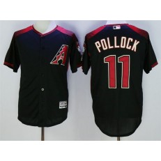 MLB Arizona Diamondbacks 11 A. J. Pollock Retired Road Black Brick 2016 Flexbase Majestic Baseball Men Jersey