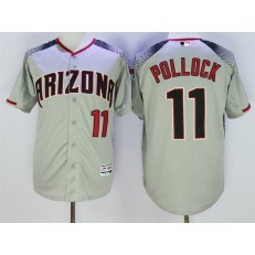 MLB Arizona Diamondbacks 11 A. J. Pollock Retired Road Gray Brick 2016 Flexbase Majestic Baseball Men Jersey