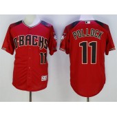 MLB Arizona Diamondbacks 11 A. J. Pollock Retired Road Red Brick 2016 Flexbase Majestic Baseball Men Jersey